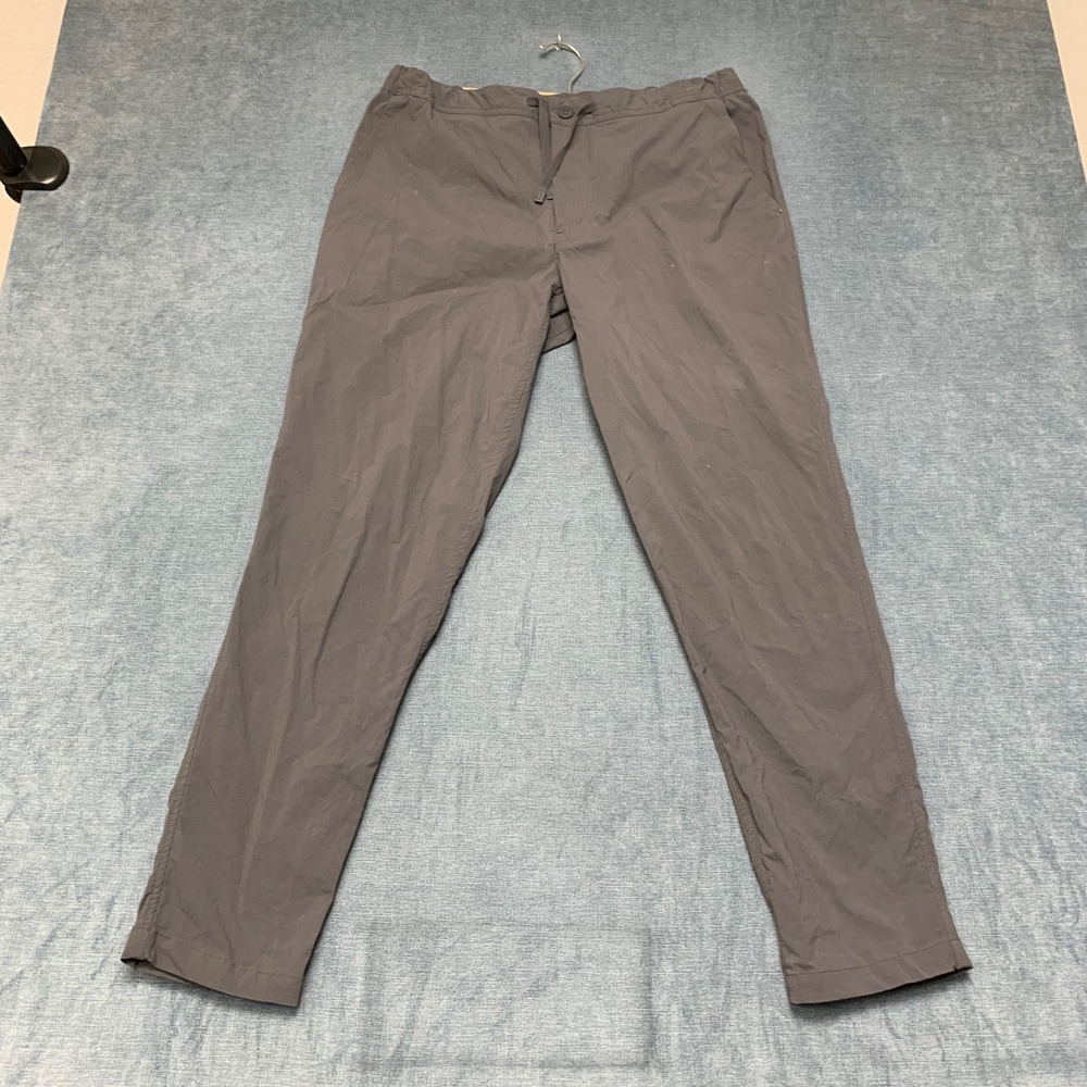 Rei Cooperative Chino Pants Mens 36Wx32L Gray Comfort Drawstring Tapered Leg